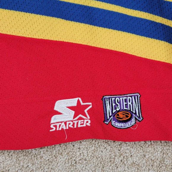 VINTAGE ST LOUIS BLUES NHL STARTER Large/XL Long Sleeve Patches Jersey V-Neck - Picture 9 of 11